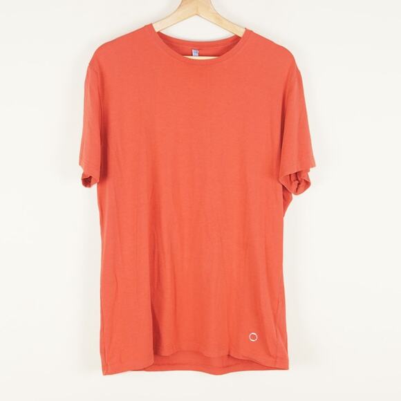 EFM Donrad Duncan Red Cotton Modal Orange Shirt Mens Sz L - Picture 1 of 5